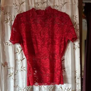 Elegant Red Lace Top